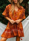 Robe fleurie terracotta