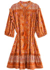 Robe fleurie terracotta