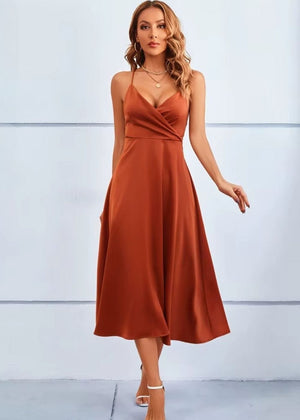 Robe temoin de mariage terracotta