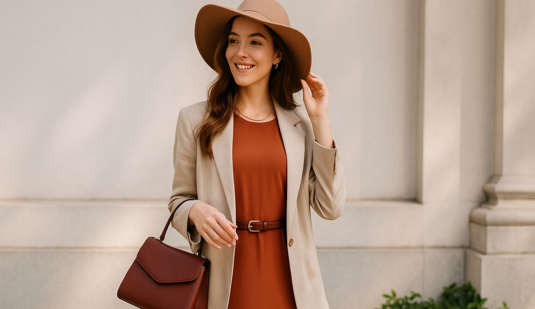 Veste avec robe terracotta