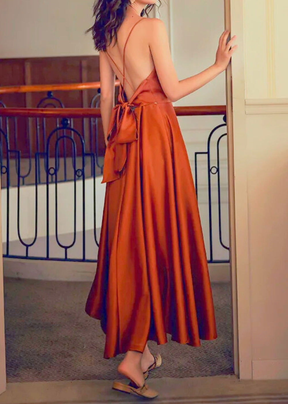 Robe terracotta dos nu