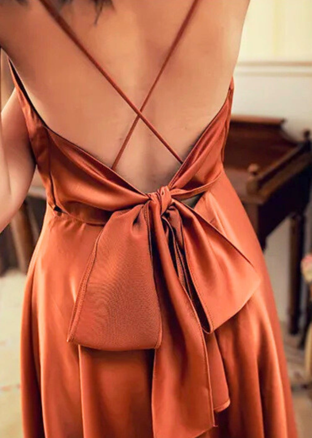 Robe terracotta dos nu