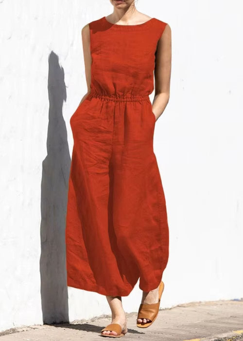 Combi pantalon femme terracotta