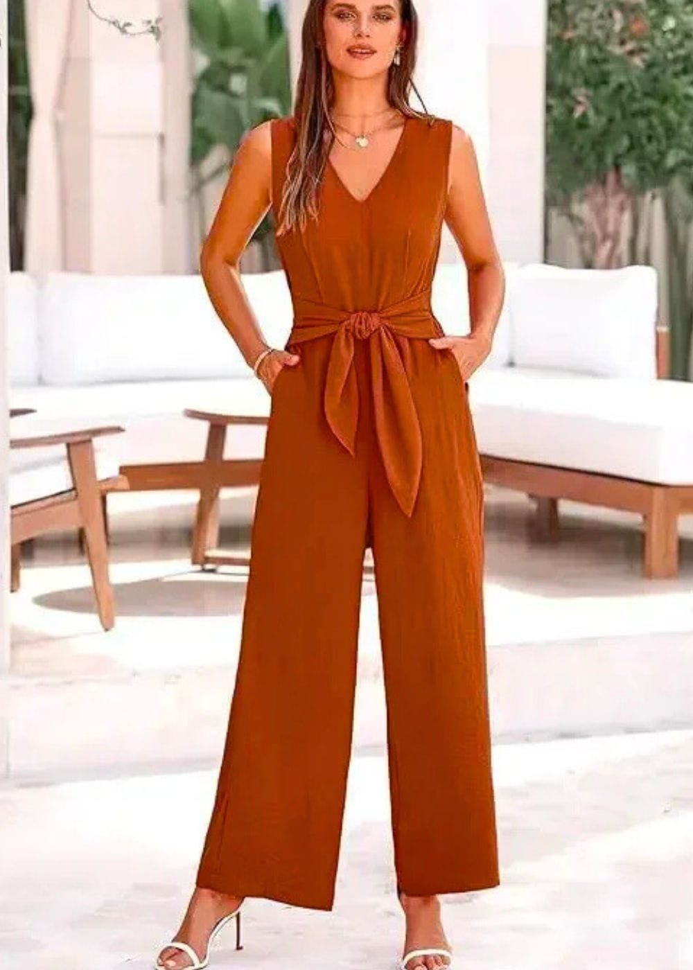 Combinaison femme terracotta