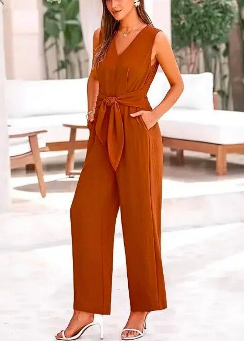 Combinaison femme terracotta