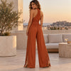 Combinaison pantalon terracotta dos-nu – vue arrière