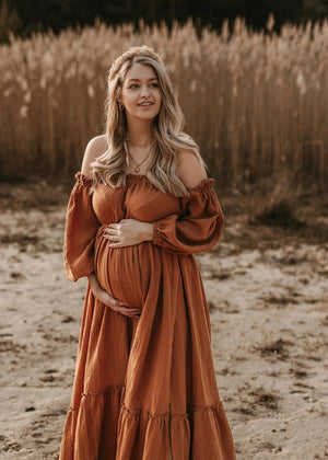 Robe grossesse terracotta