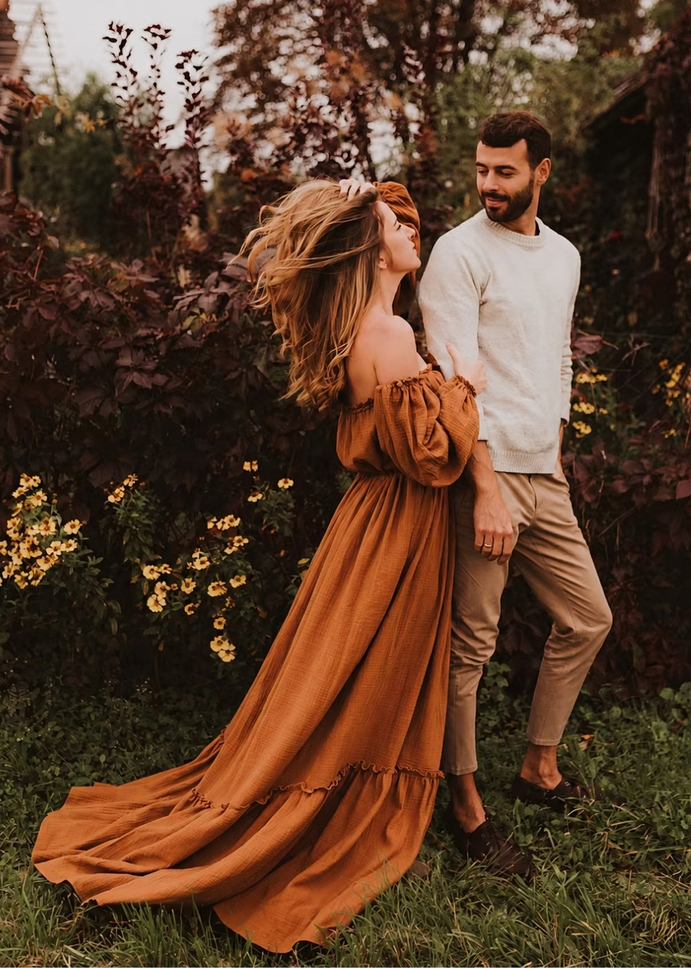 Robe grossesse terracotta