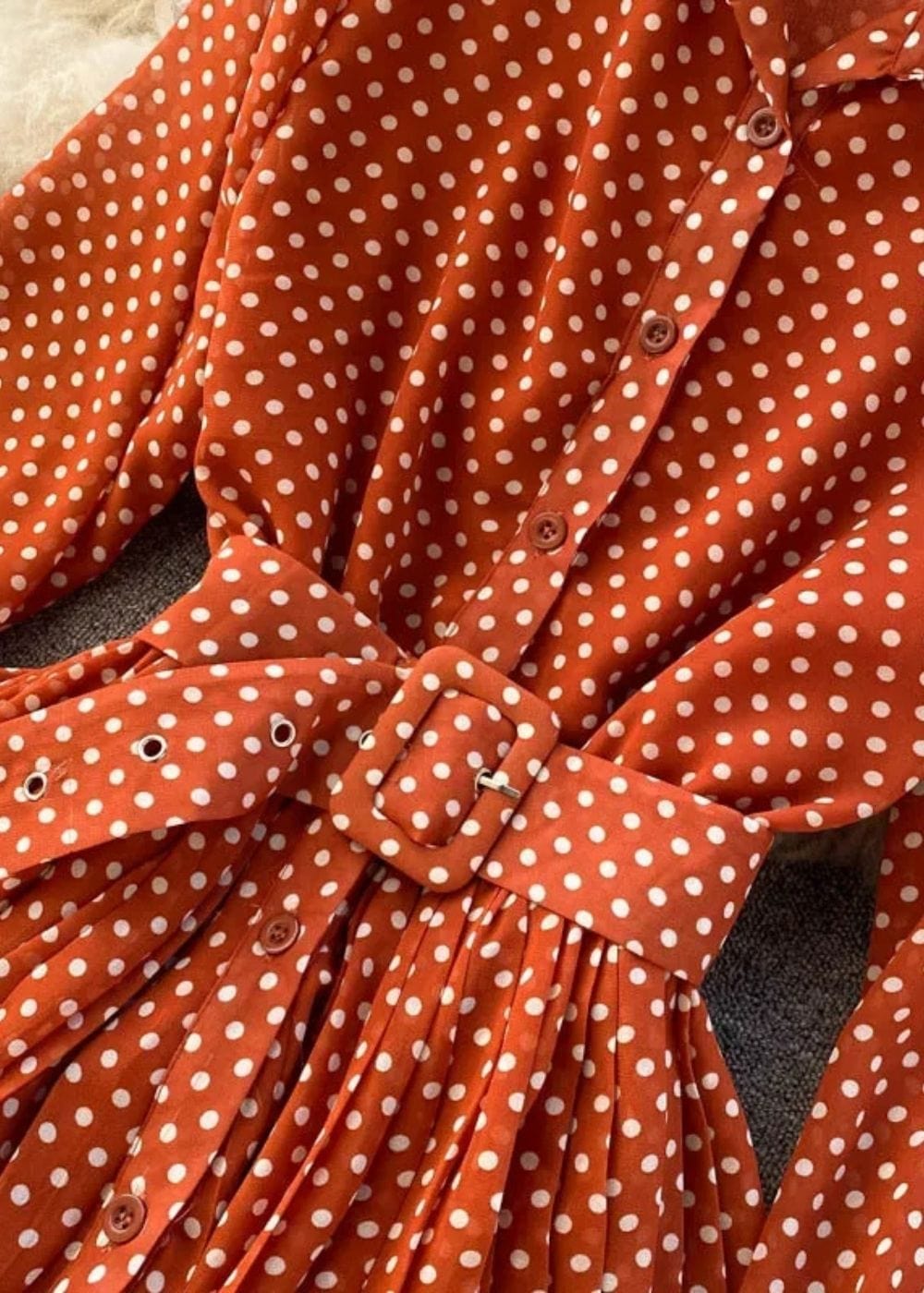 Robe a pois terracotta