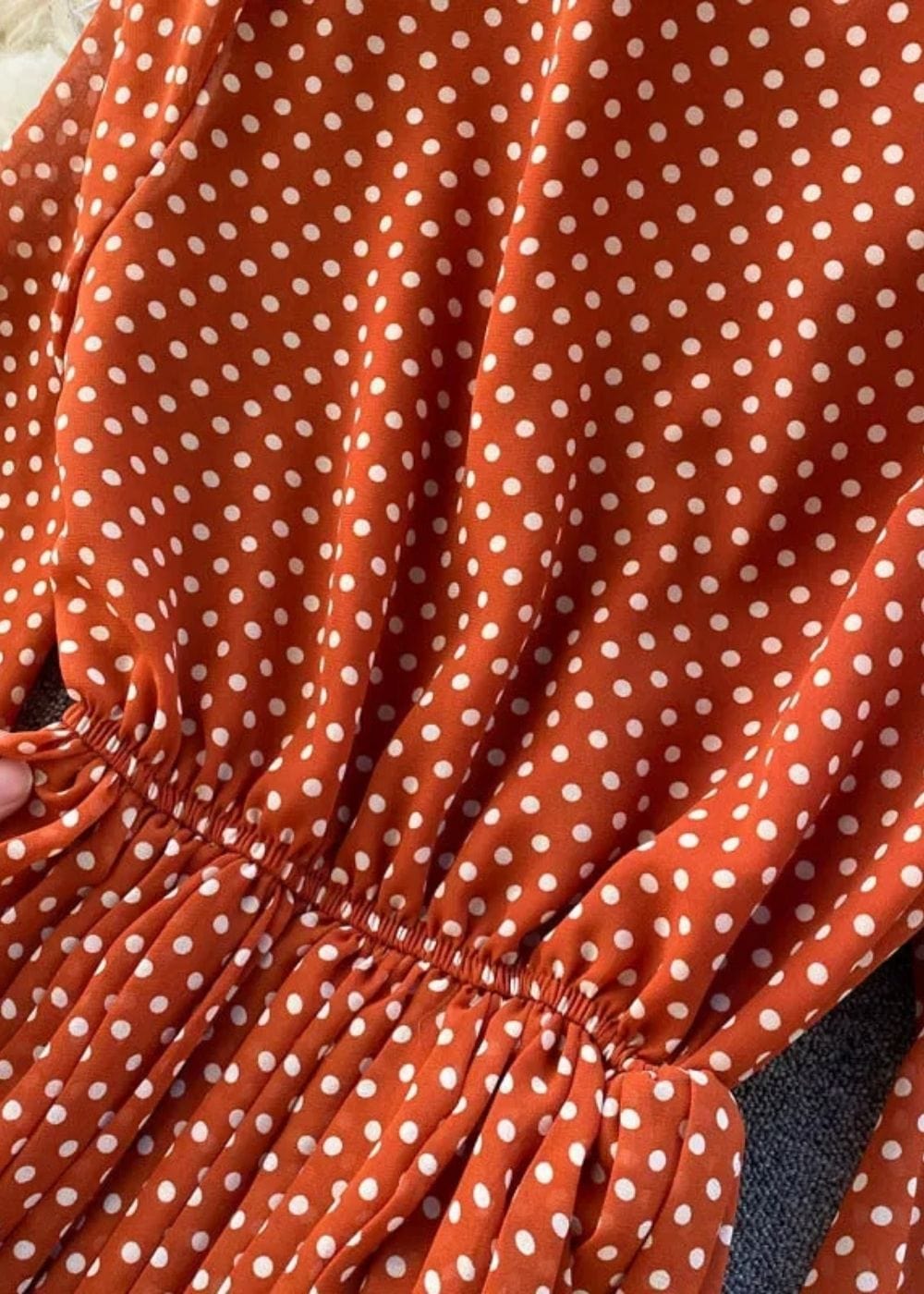 Robe a pois terracotta