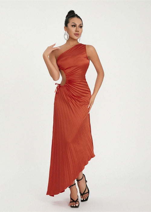 Robe asymetrique terracotta
