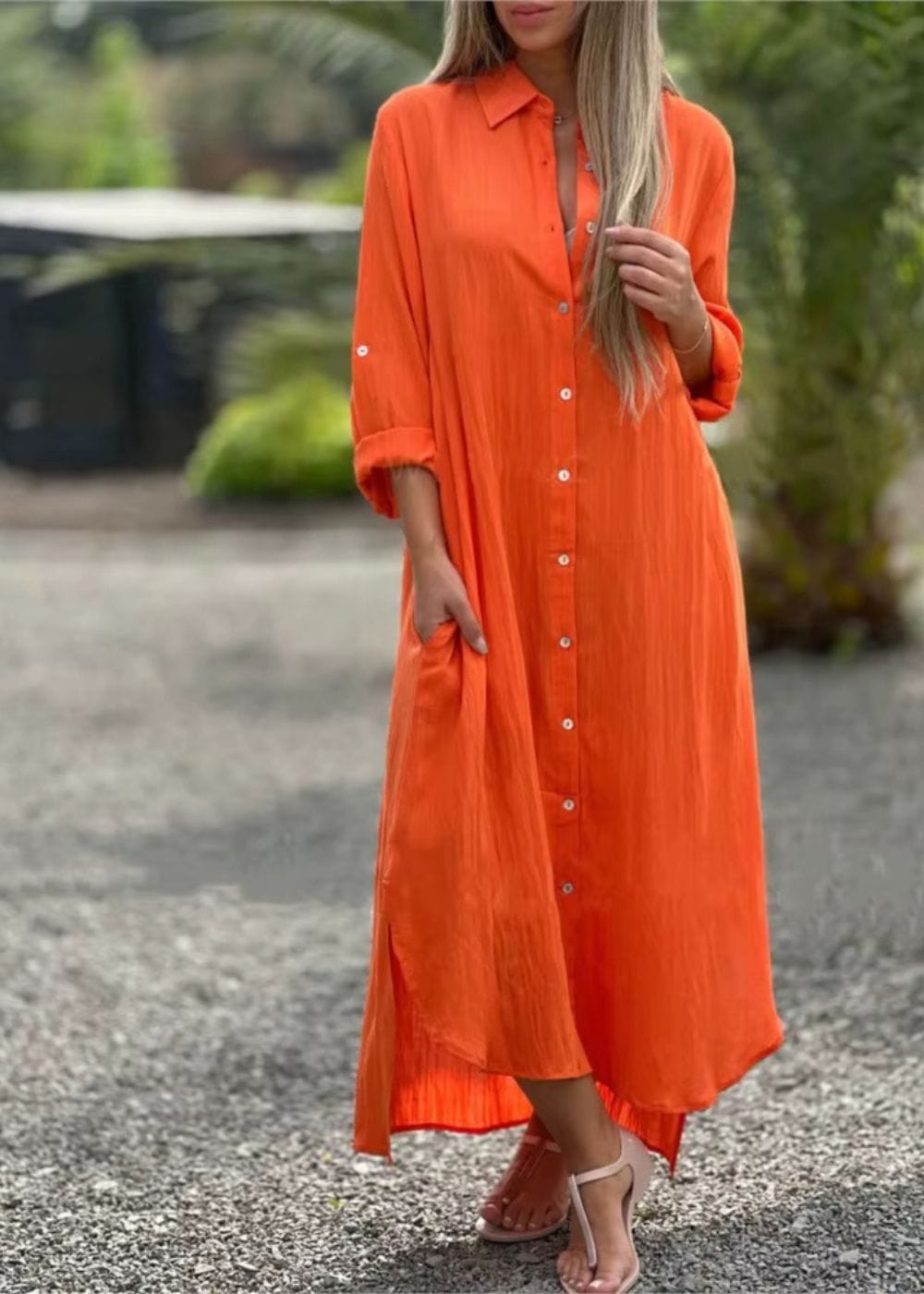 Robe chemise terracotta