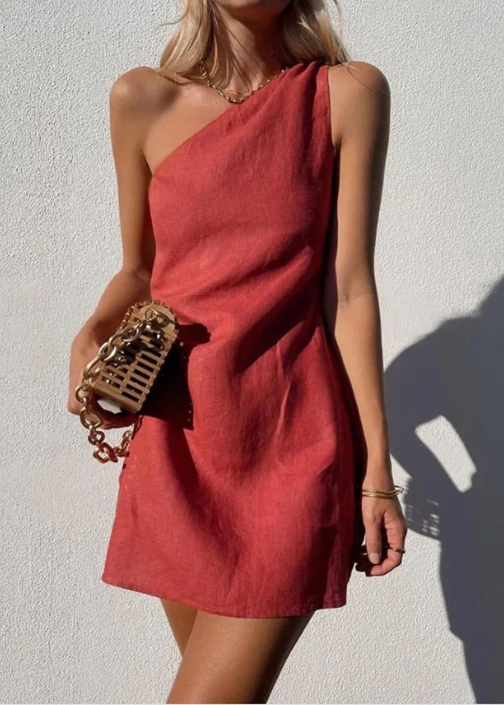 Robe cocktail terracotta courte