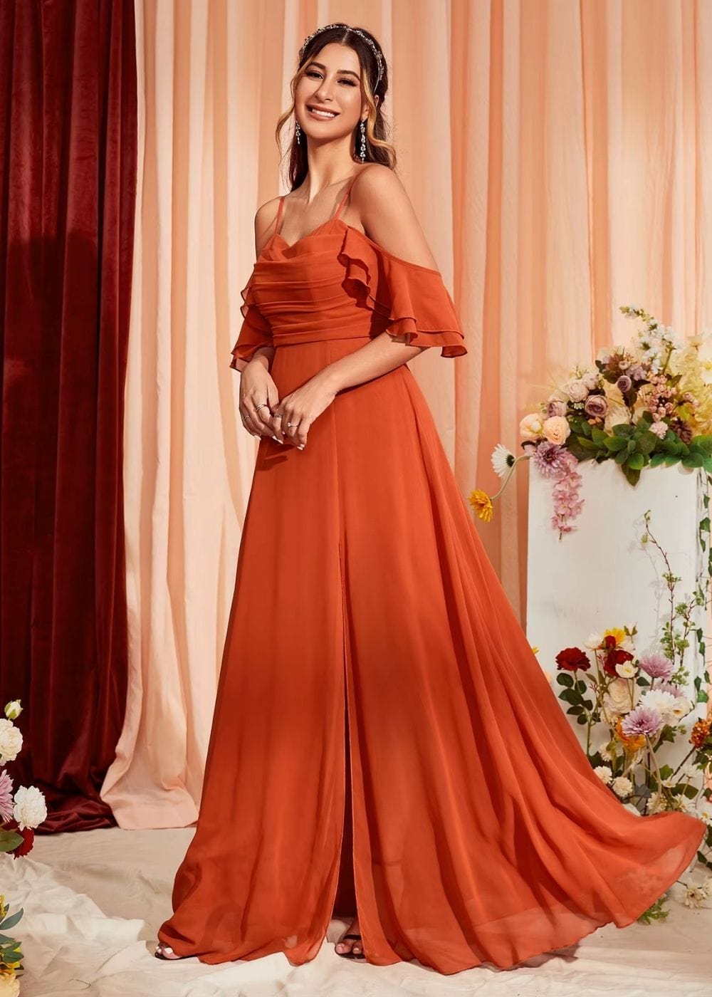 Robe couleur terracotta mariage