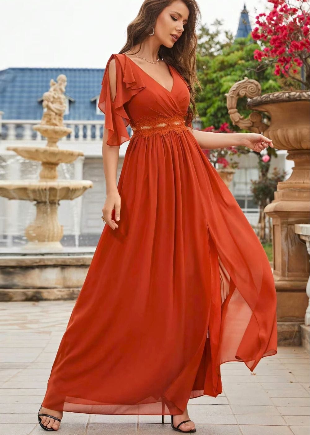 Robe demoiselle d'honneur bohème terracotta