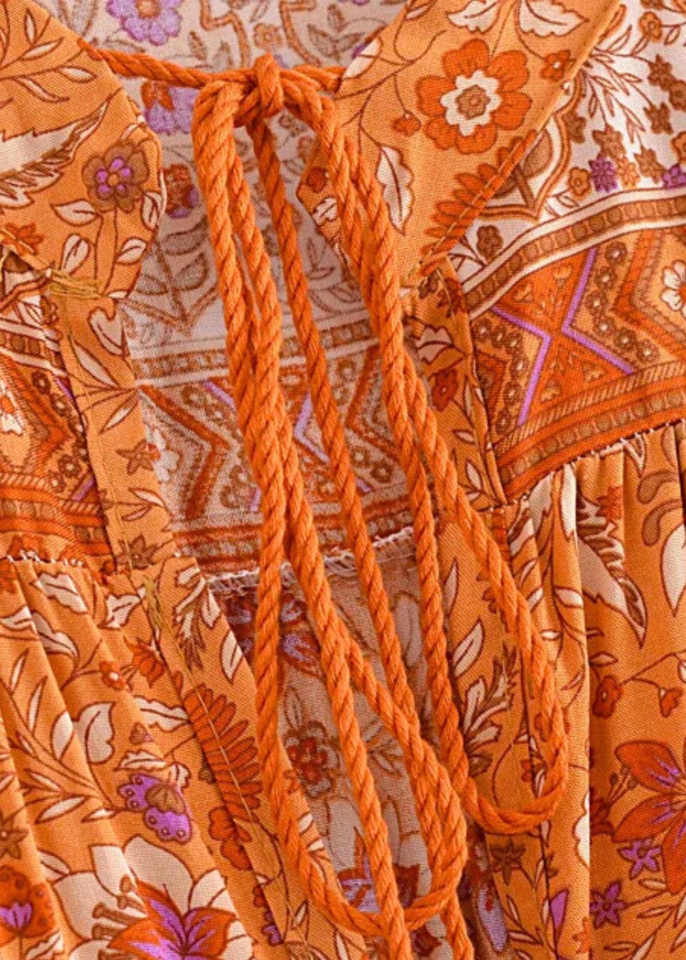 Robe fleurie terracotta