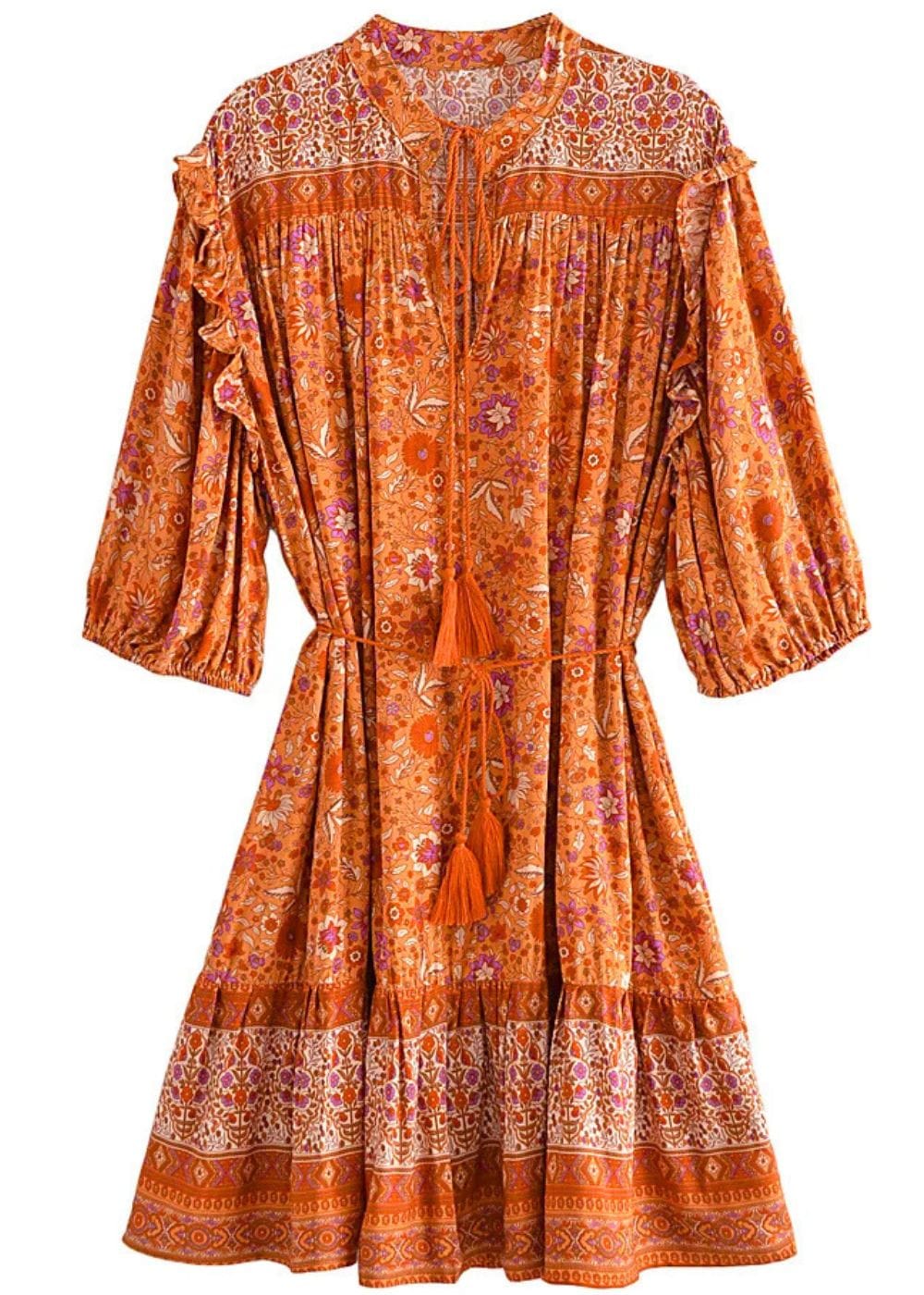 Robe fleurie terracotta