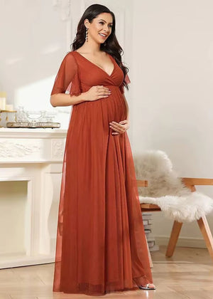 Robe grossesse terracotta