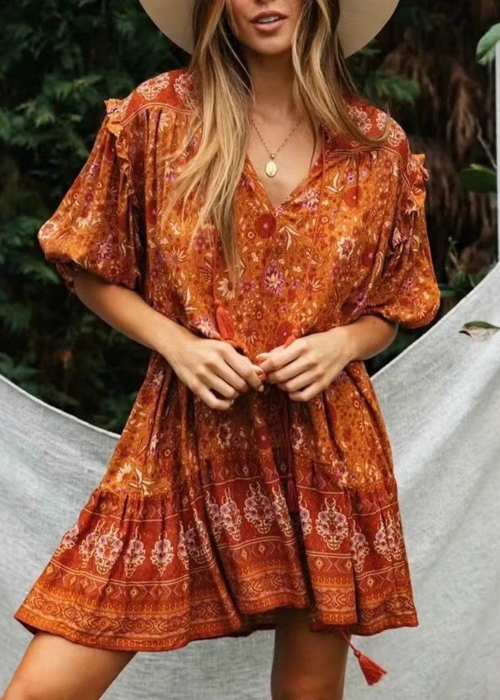 Robe motif terracotta