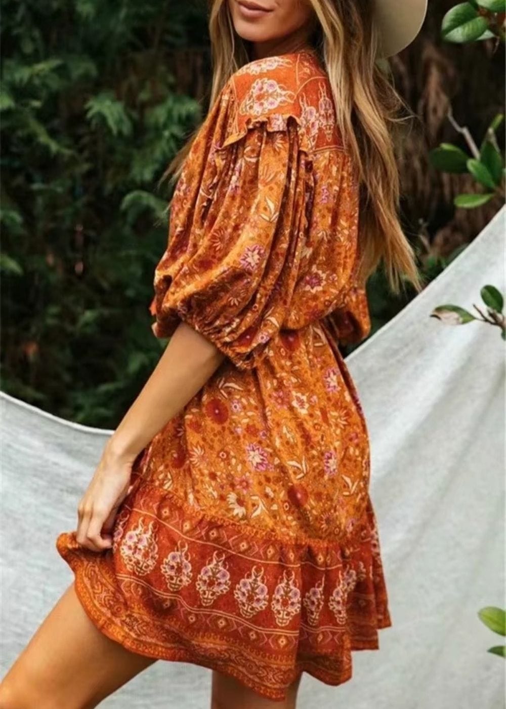 Robe motif terracotta