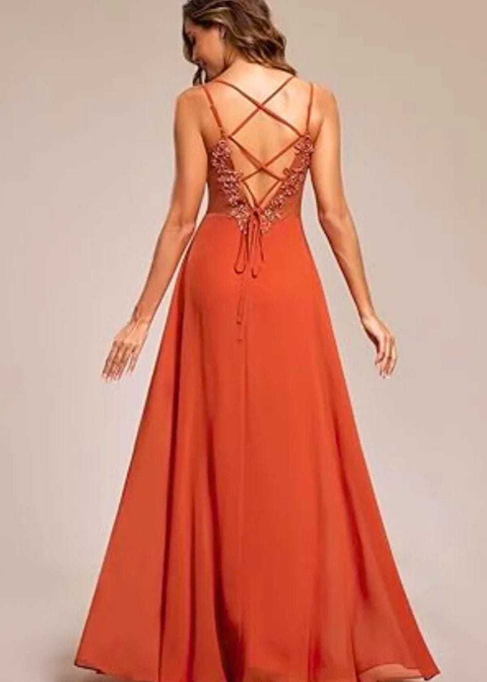 Robe mousseline terracotta