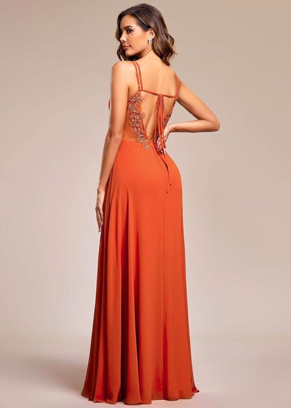 Robe mousseline terracotta