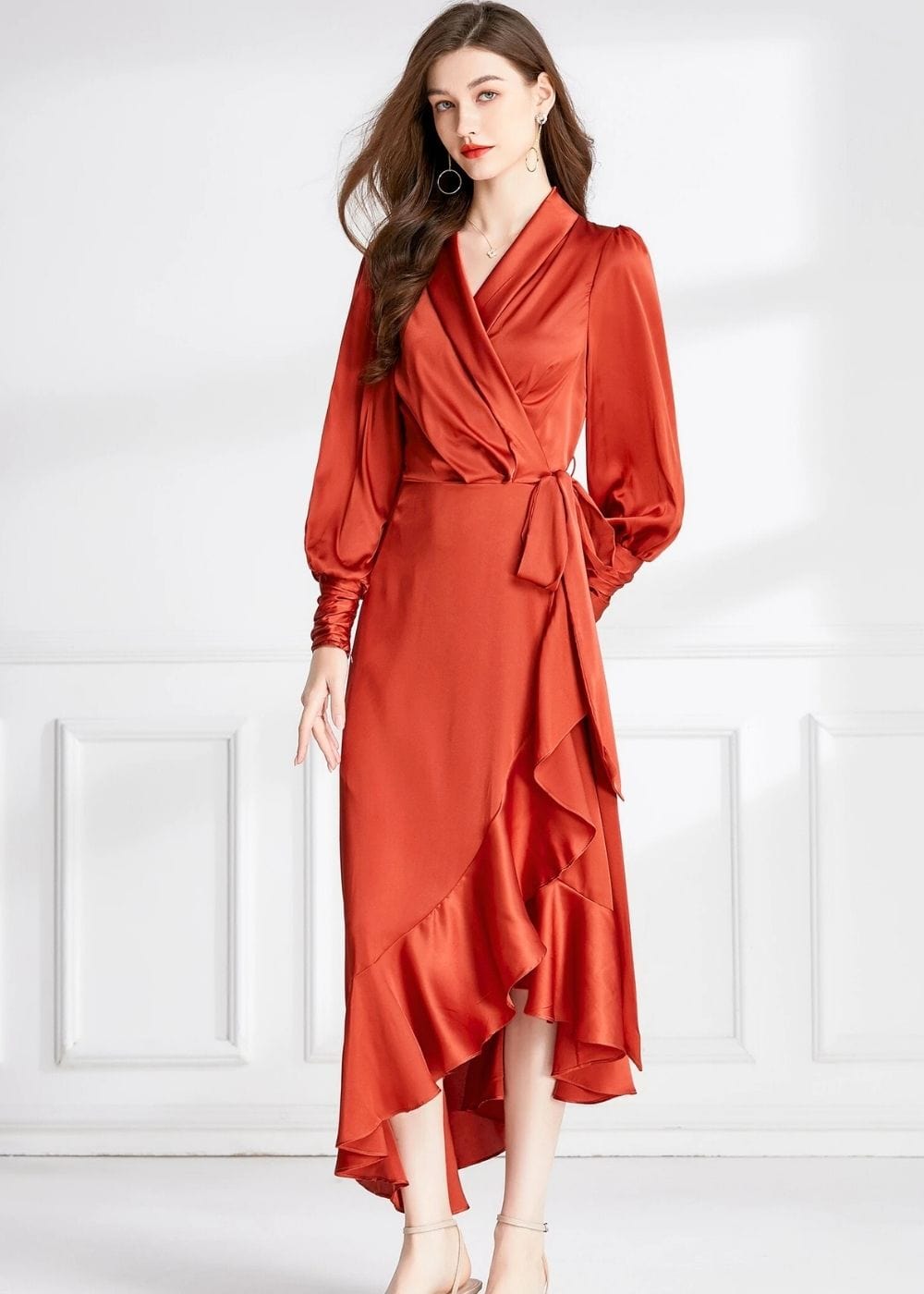 Robe portefeuille terracotta