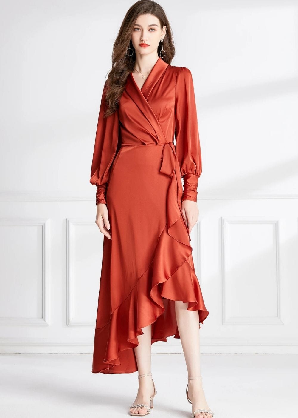 Robe portefeuille terracotta