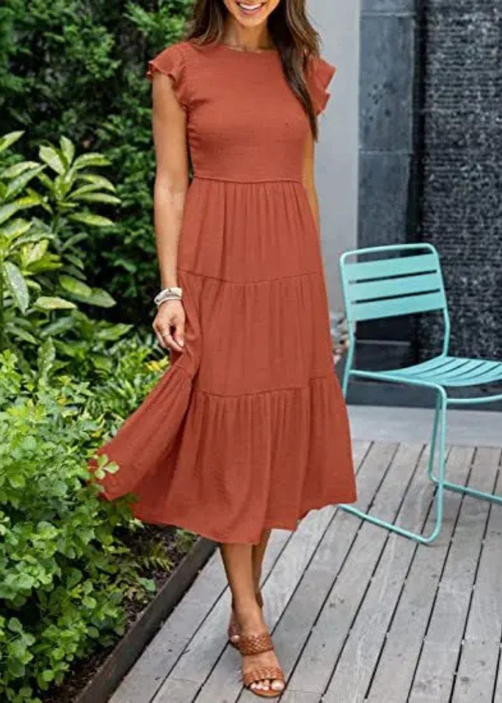 Robe rétro terracotta