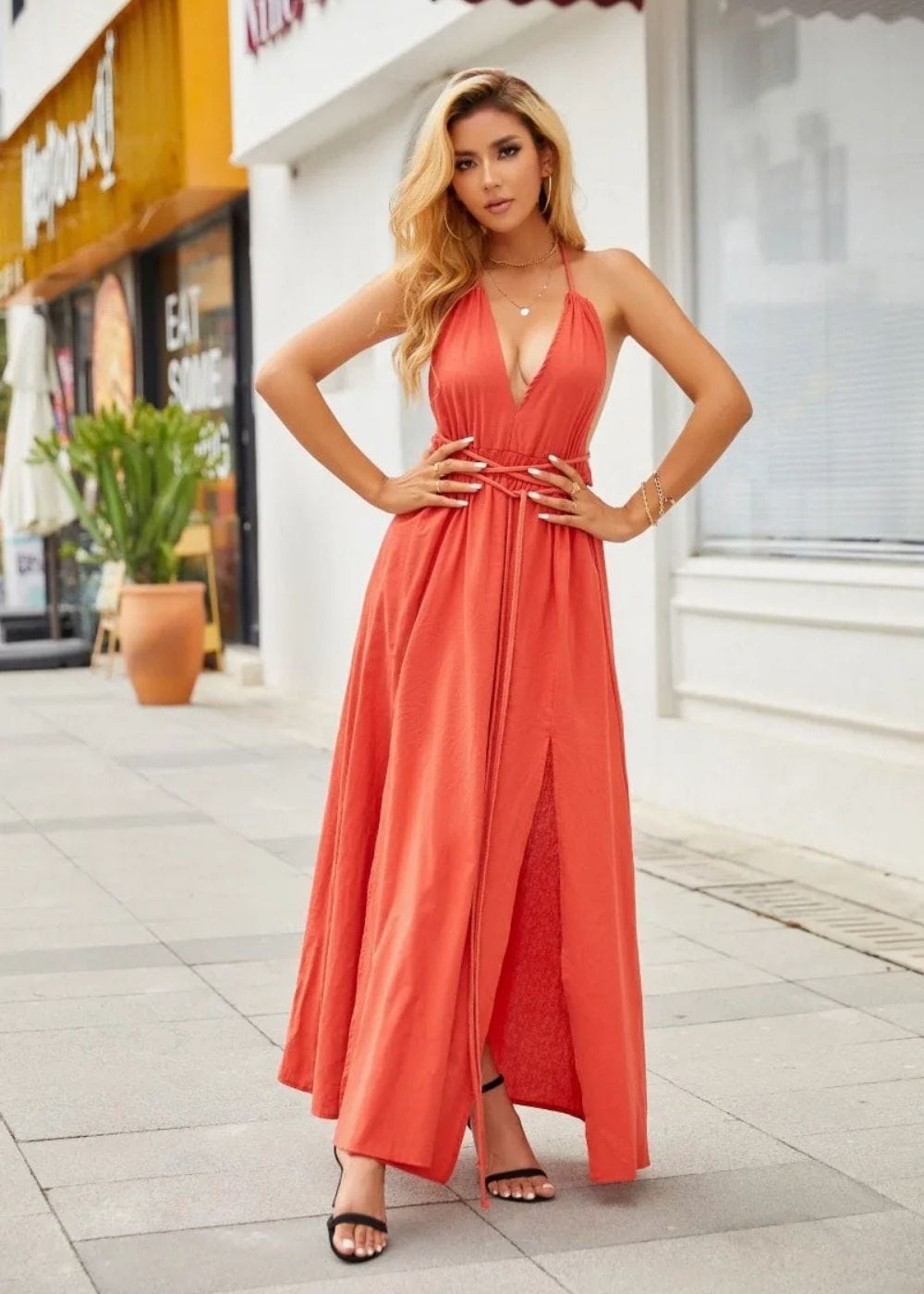Robe rose terracotta