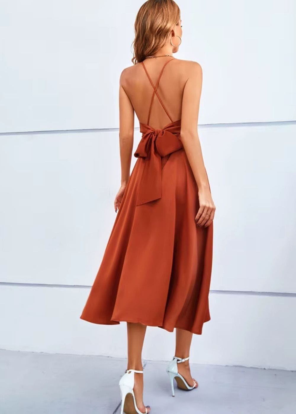 Robe temoin de mariage terracotta