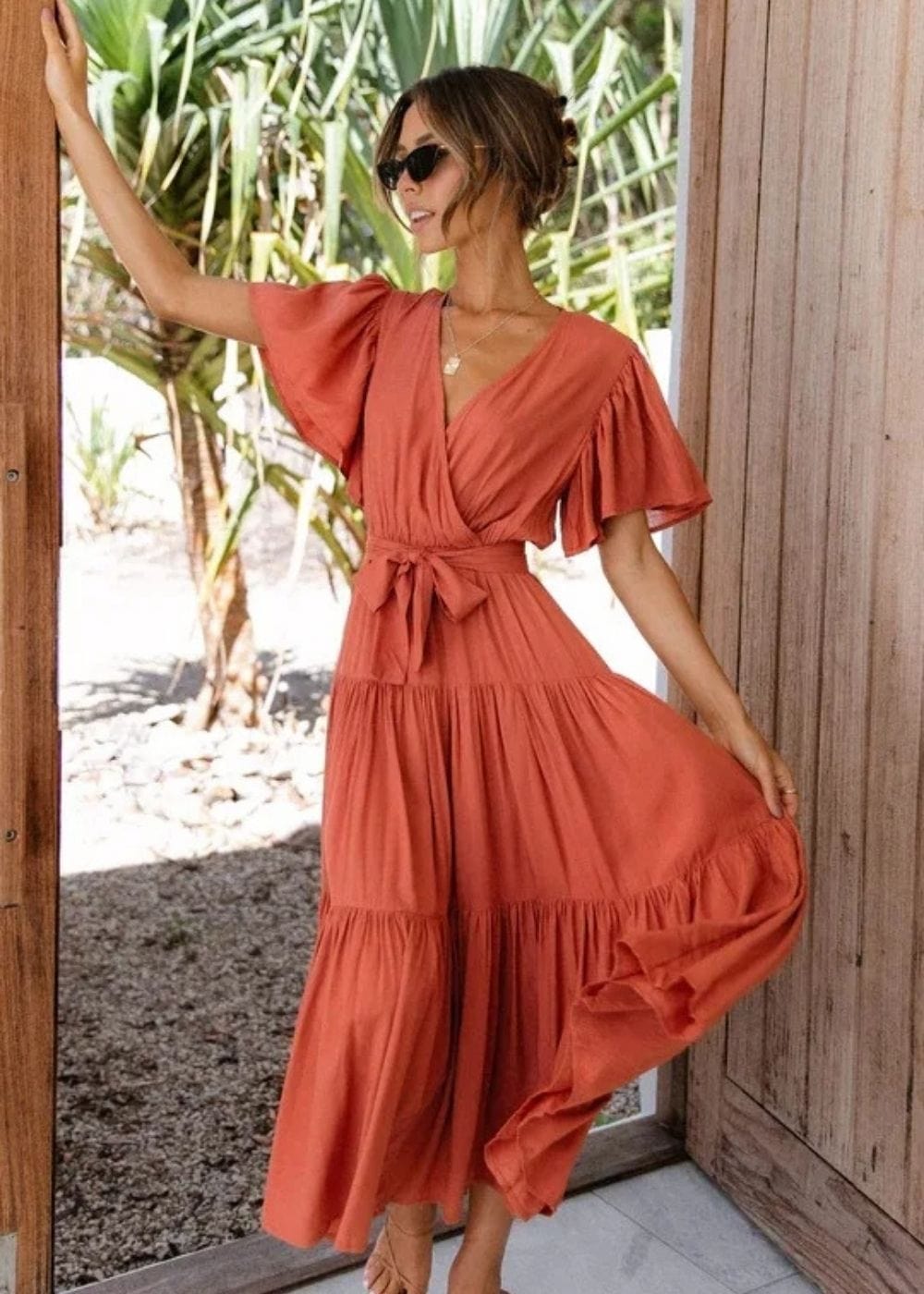 Robe terracotta bohème