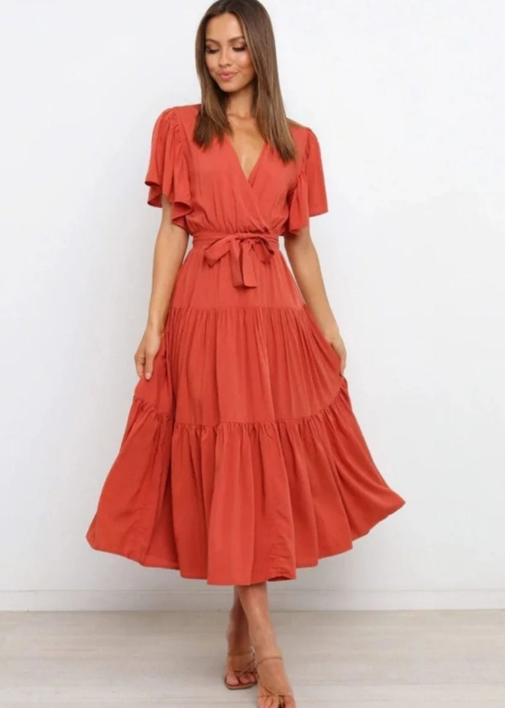 Robe terracotta bohème