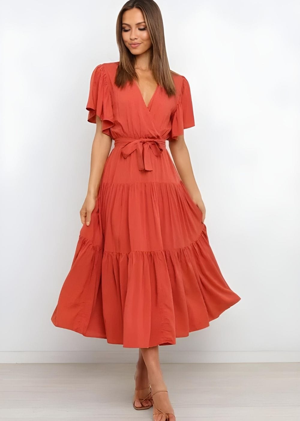 Robe terracotta bohème