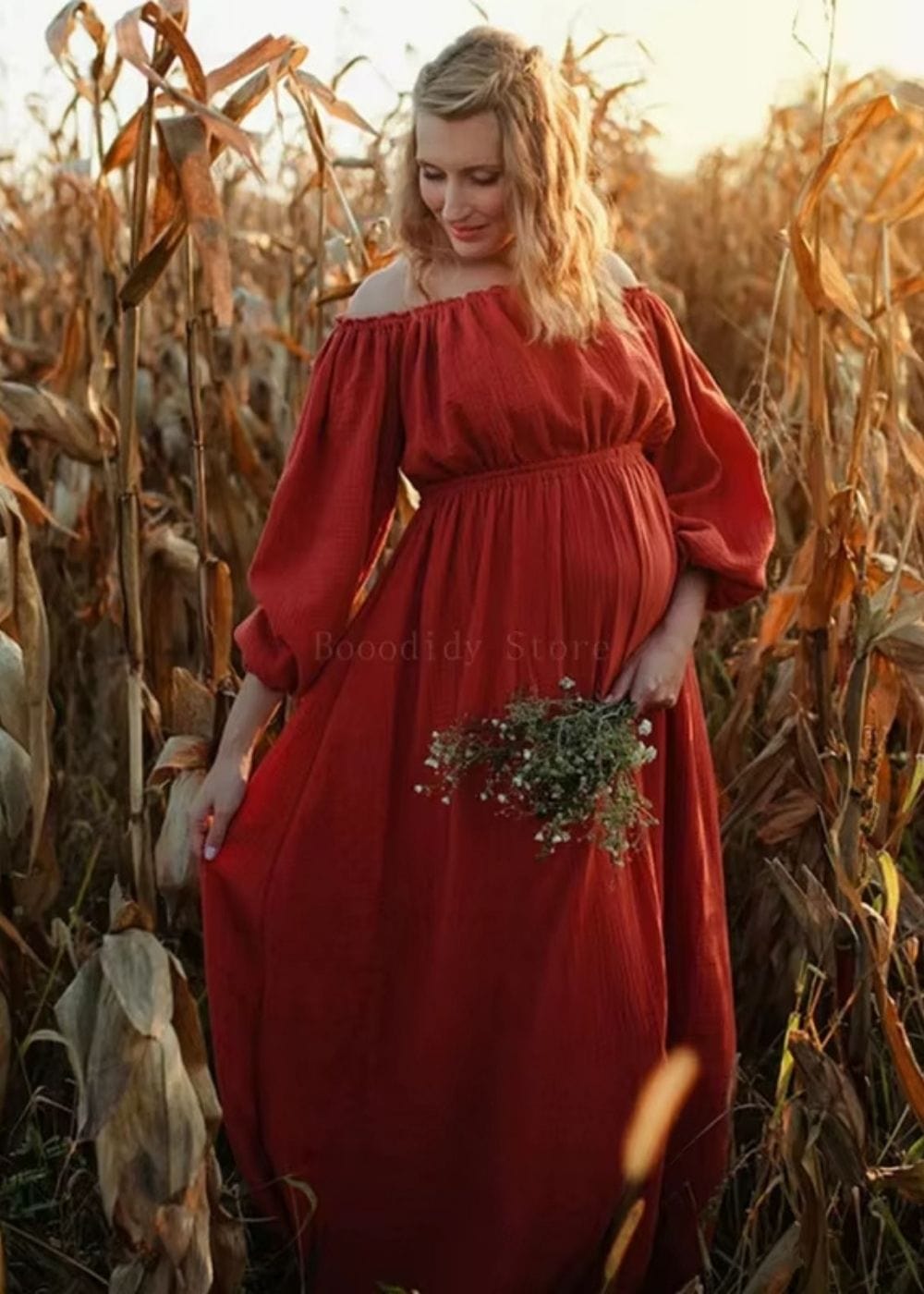 Robe terracotta femme enceinte