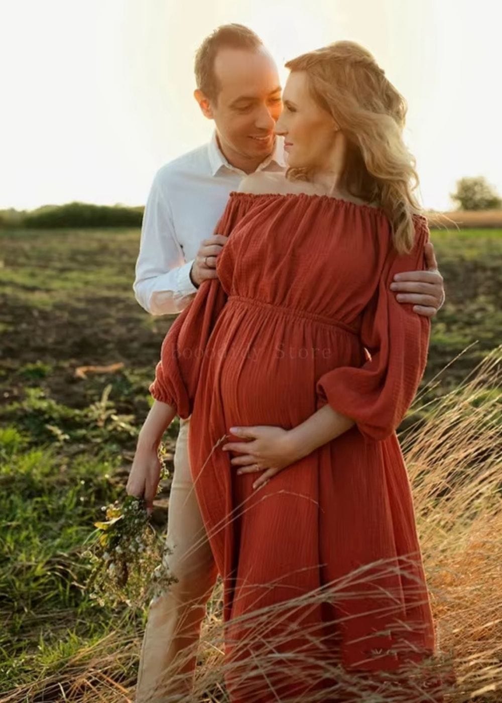 Robe terracotta femme enceinte