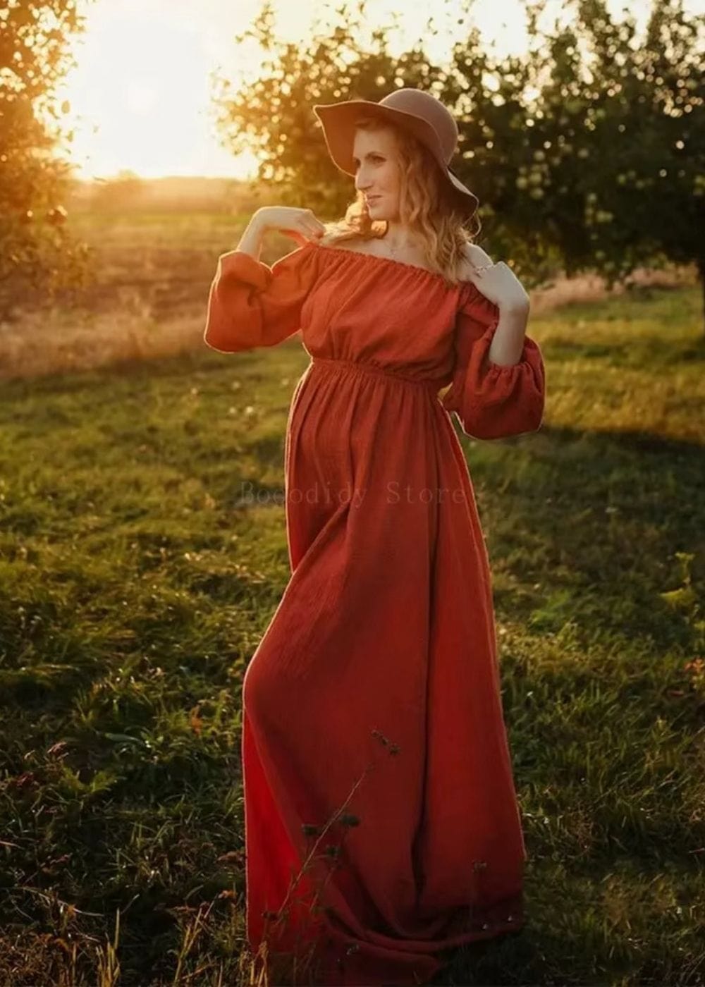Robe terracotta femme enceinte