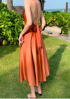 Robe terracotta mi longue