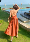 Robe terracotta mi longue