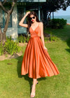 Robe terracotta mi longue