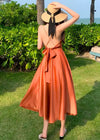 Robe terracotta mi longue