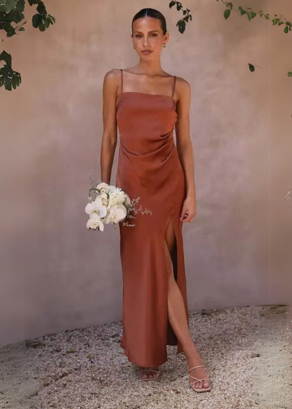 Tenue mariage femme terracotta
